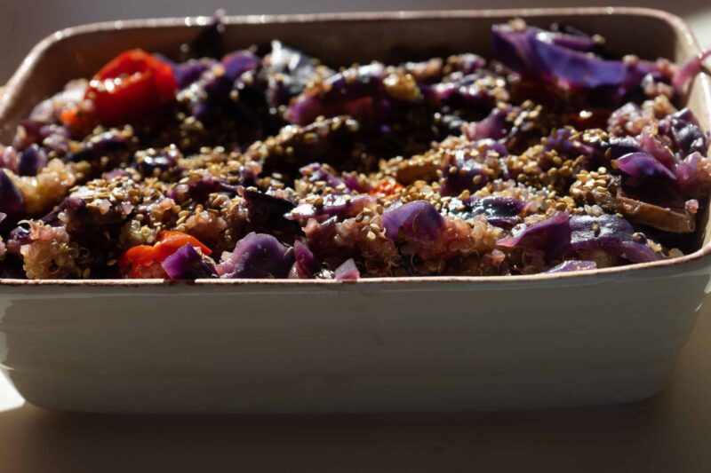 Cavolo viola con quinoa