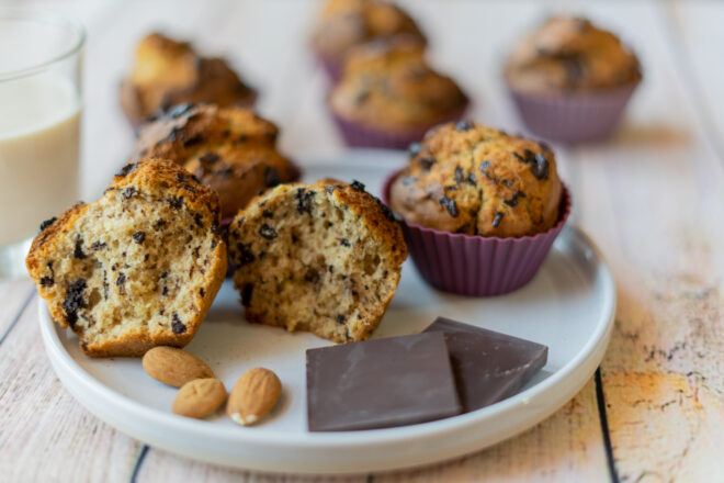 Muffin con cioccolato in friggitrice ad aria